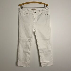 LIVERPOOL Los Angeles Women's SZ 28/6 The Crop White Denim Stretch Jeans